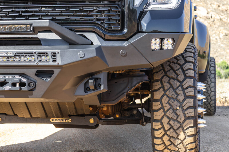 GMC Sierra 3500 Front Bumper - DV8 Offroad - Spec Series - Micro-texture black powder coat with satin black accents - `20-`23